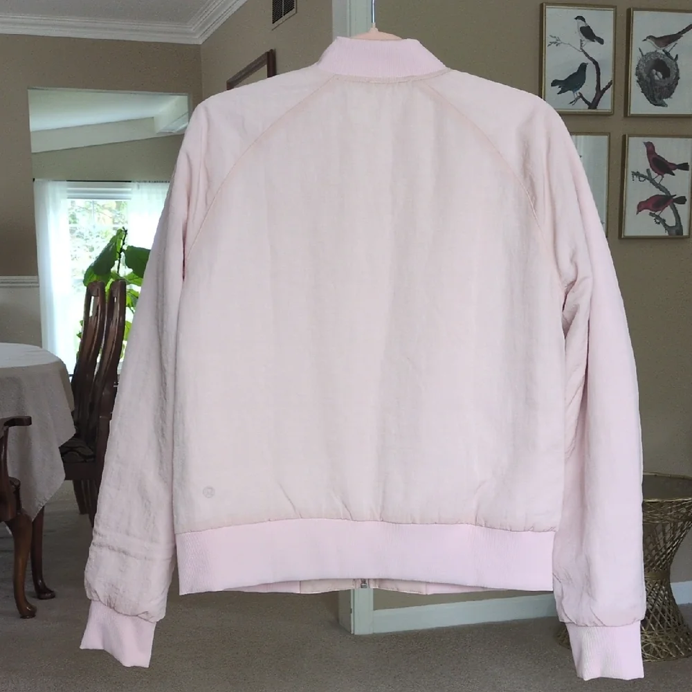 Lululemon Pink Non-Stop Bomber Jacket Quilted Satin - Picture 3 of 7